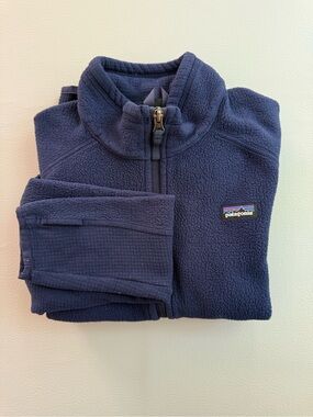 Patagonia Baby Boys Radiant Flux Navy Blue Fleece Jacket size KIDS XL 14